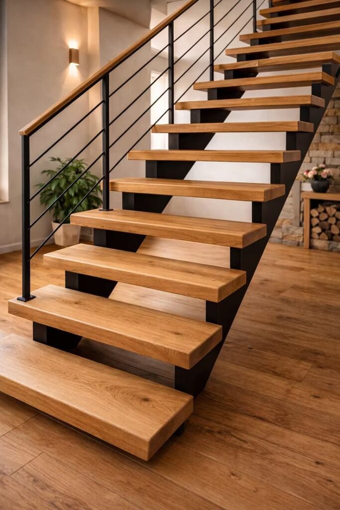 solid oak stair step floating stair step unfinished or finished 43mm thick custom staircase handmade oak tread etsy